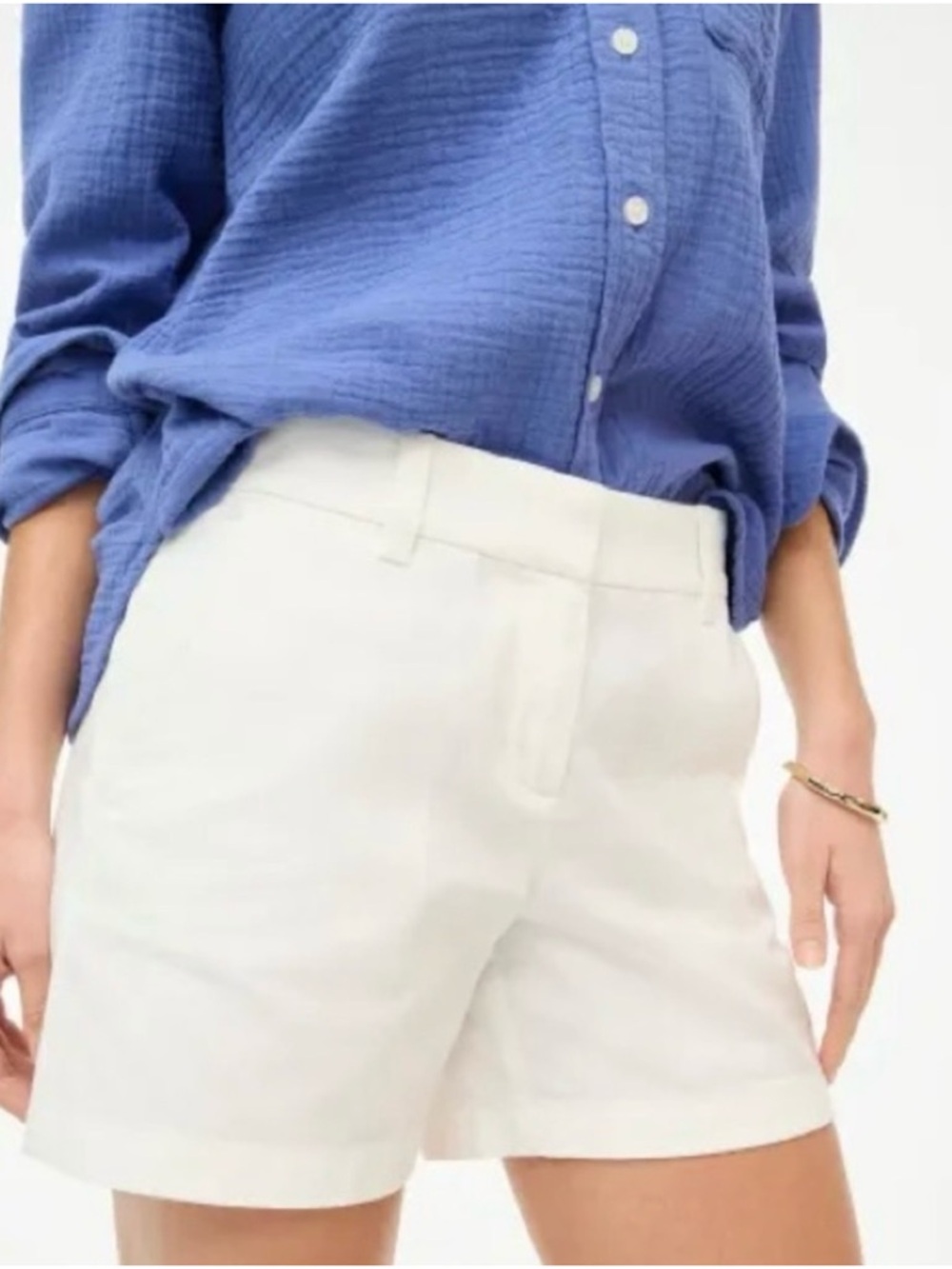 NWT J. Crew 100% Cotton 5" Classic Chino Short White